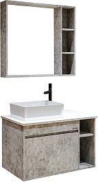 Grossman Мебель для ванной Фалькон 80 подвесная бетон – фотография-1